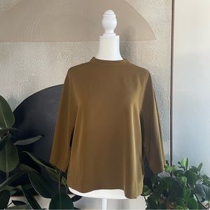 Uniqlo mustard brown boxy blouse